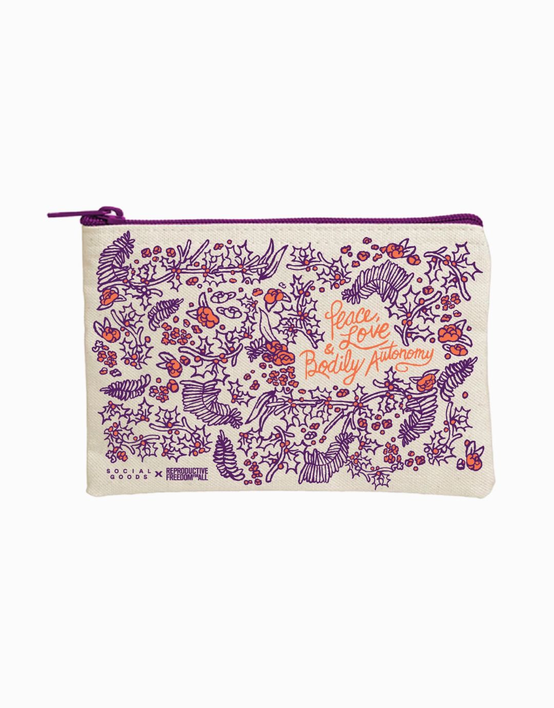 Peace, Love & Bodily Autonomy Zip Pouch