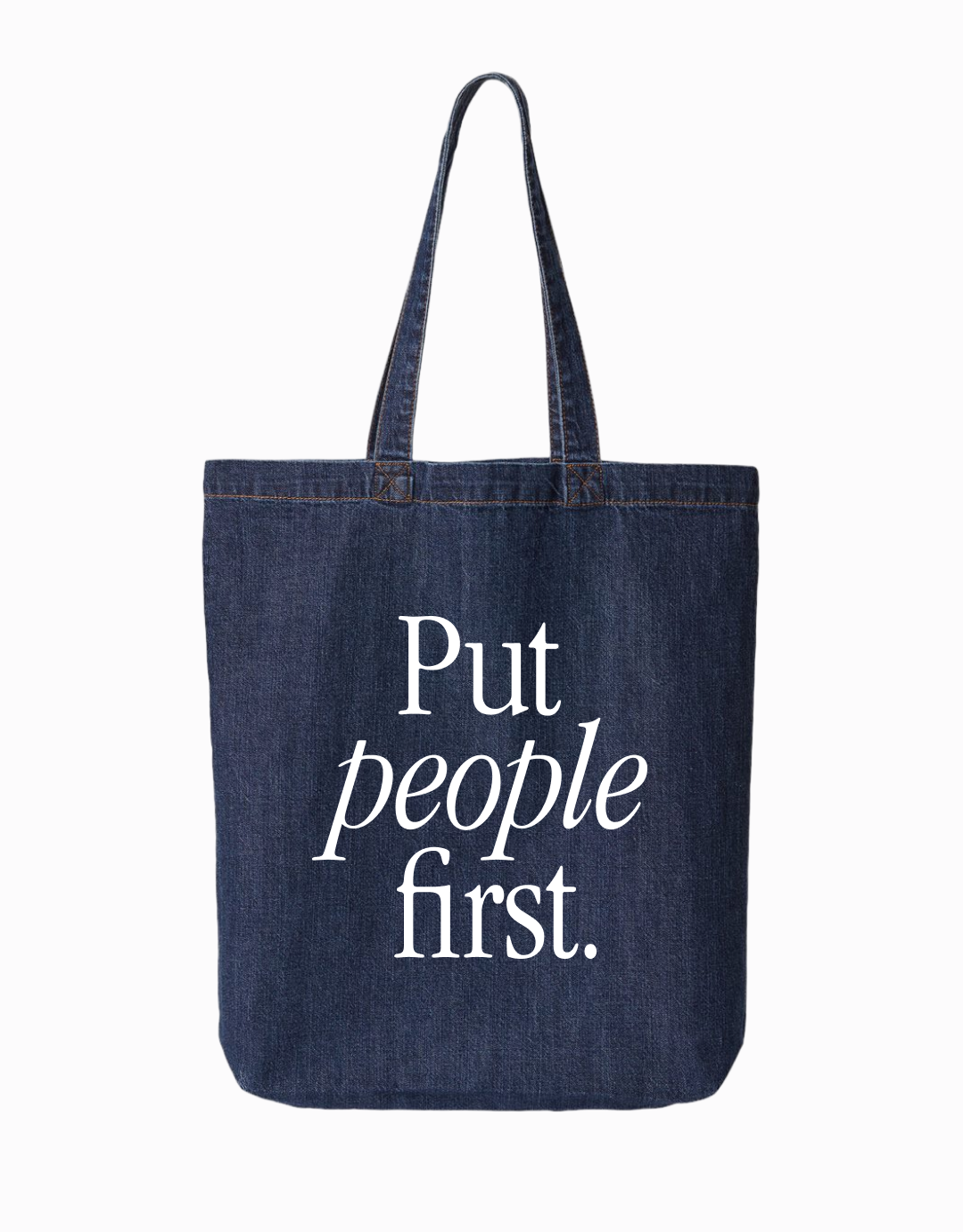 Put People First Denim Tote