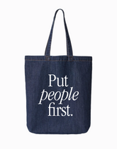 Put People First Denim Tote