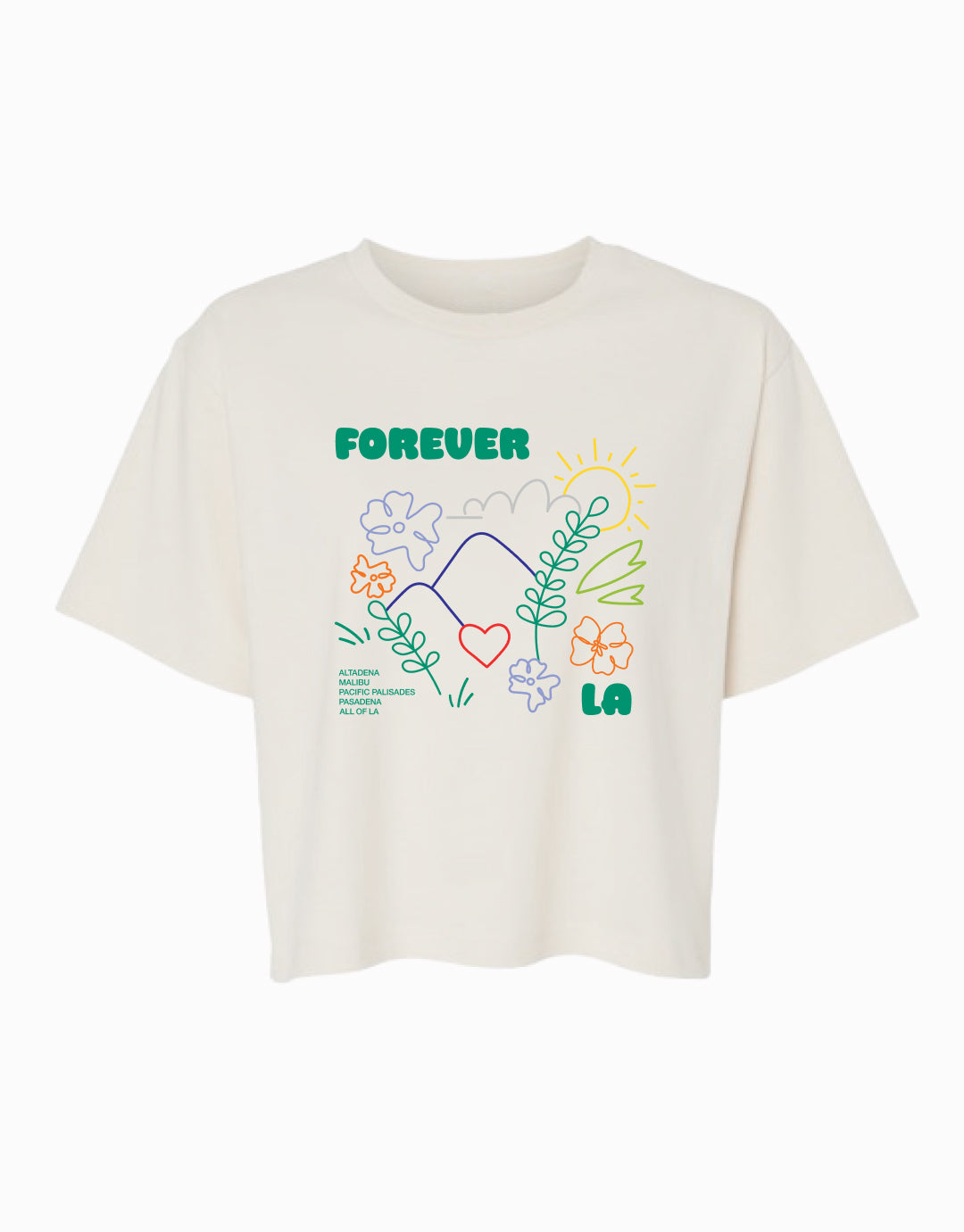 Forever LA Cropped T-Shirt - Cement