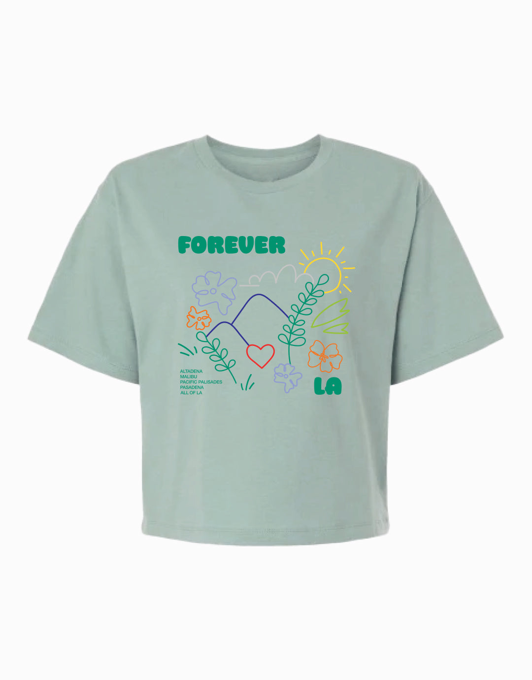 Forever LA Cropped T-Shirt - Green