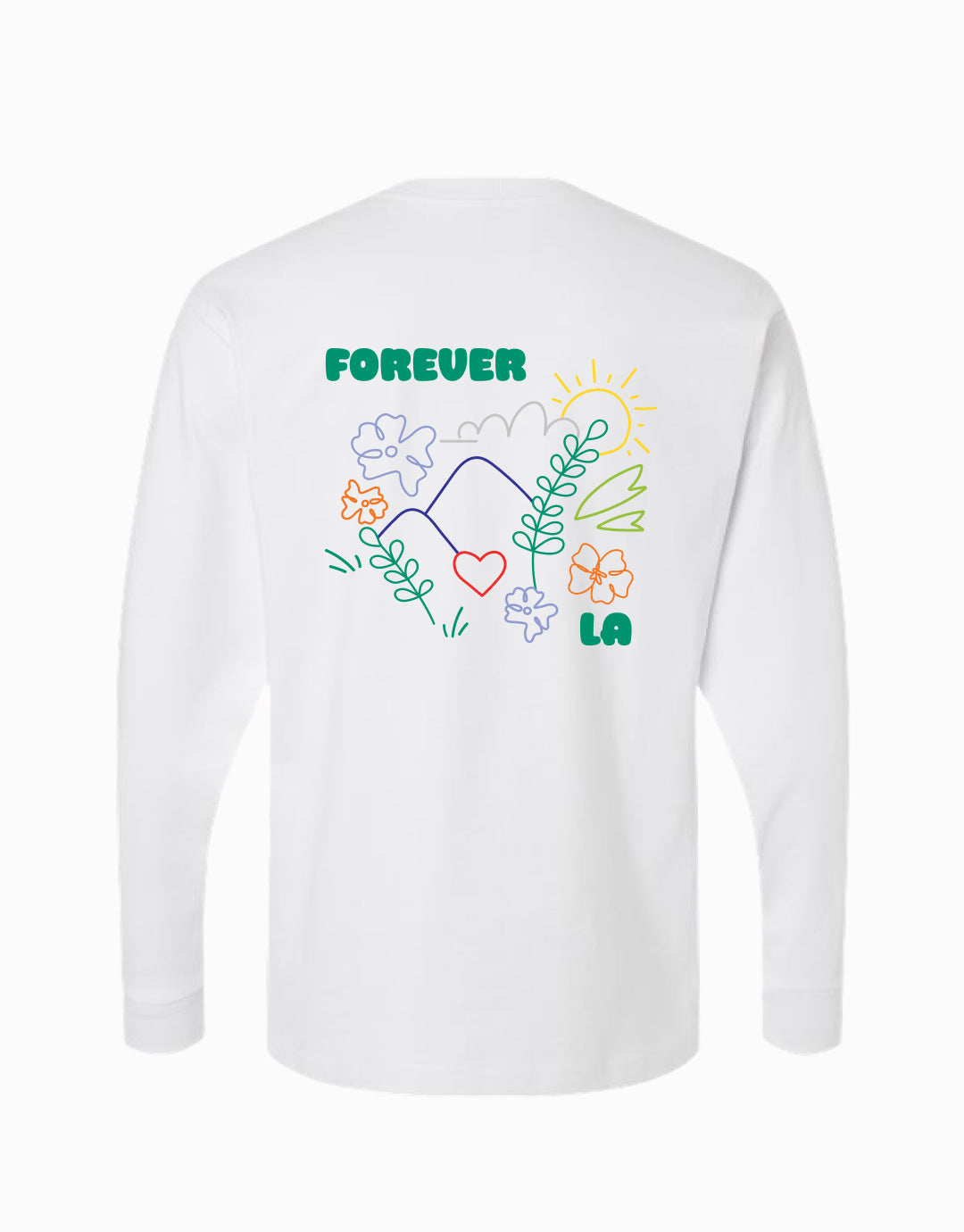 Forever LA Long-Sleeve Pocket Tee - White