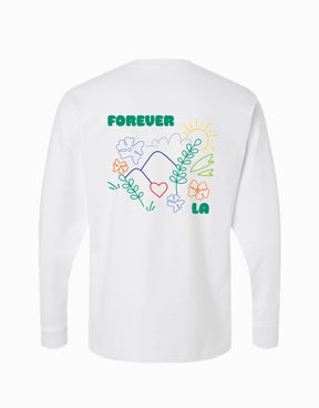 Forever LA Long-Sleeve Pocket Tee - White