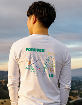 Forever LA Long-Sleeve Pocket Tee - White